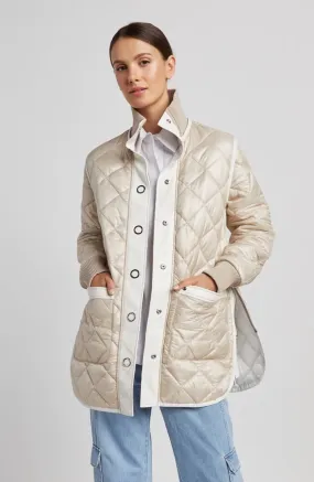 Adroit Nadine Reversible Quilted Coat | Champagne