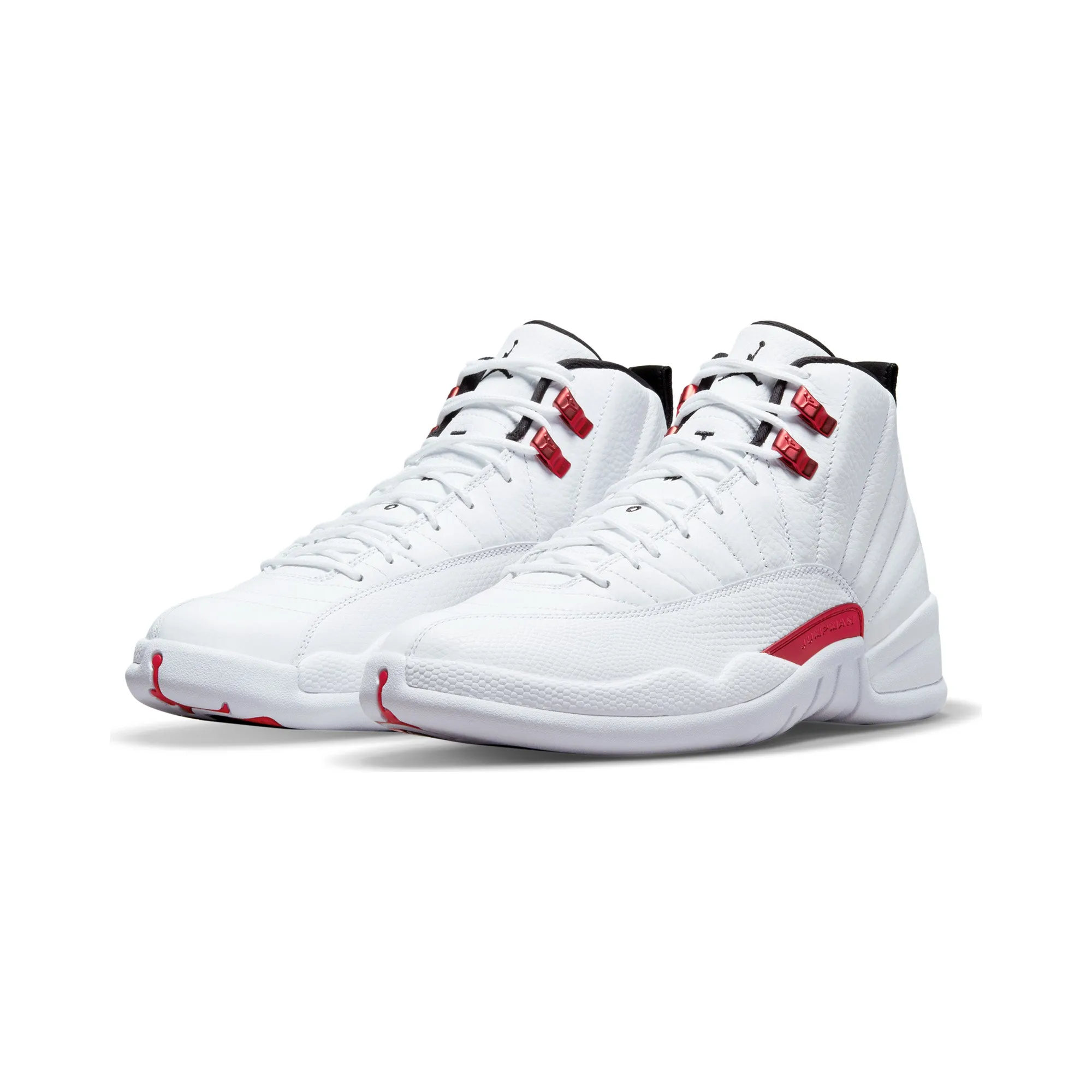 Air Jordan Mens 12 Retro Shoes White/Black/University Red