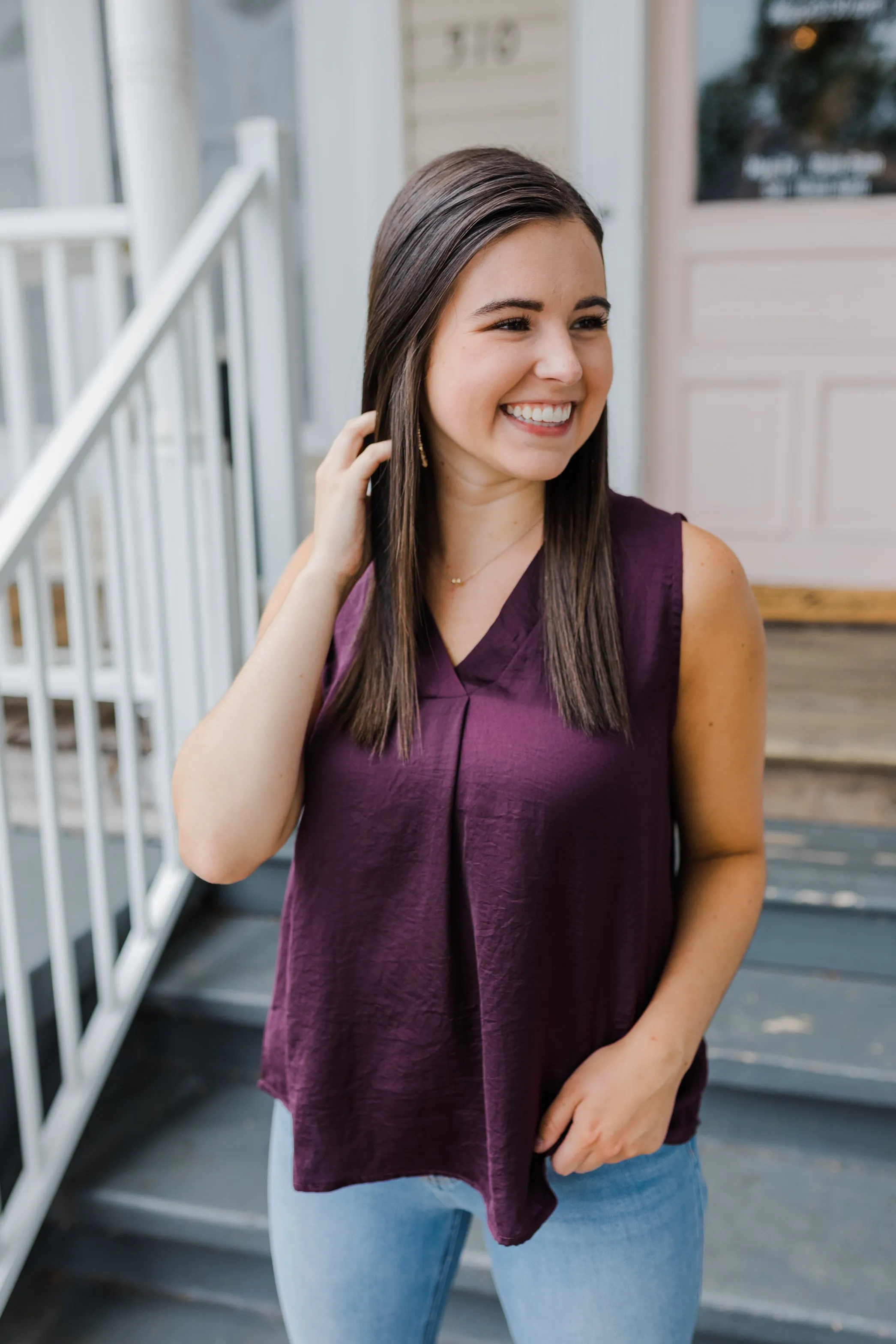 All For the Layers Washed Satin Sleeveless Top