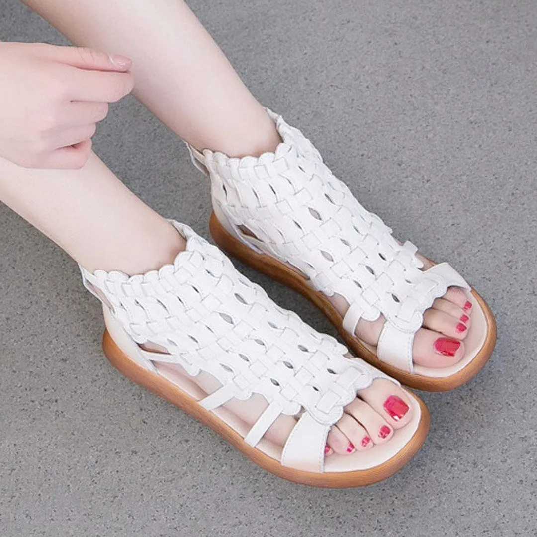 Babakud Casual Rome Platform Leather Sandals