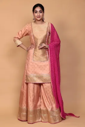 Banarasi Silk Suit with Gota work.