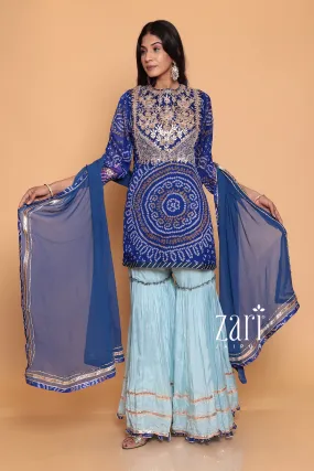 Bandhej Georgette Suit with Gota Patti  work.