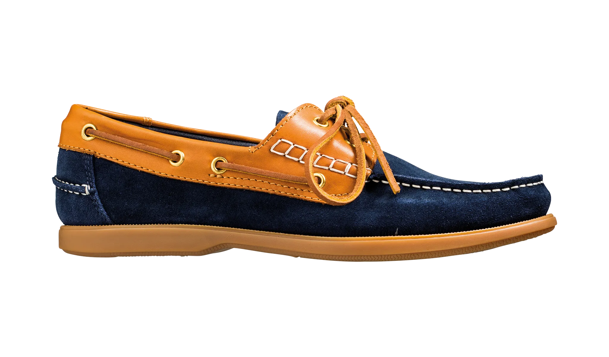 Barker Wallis Moccasin Shoe - Navy Suede/Cedar