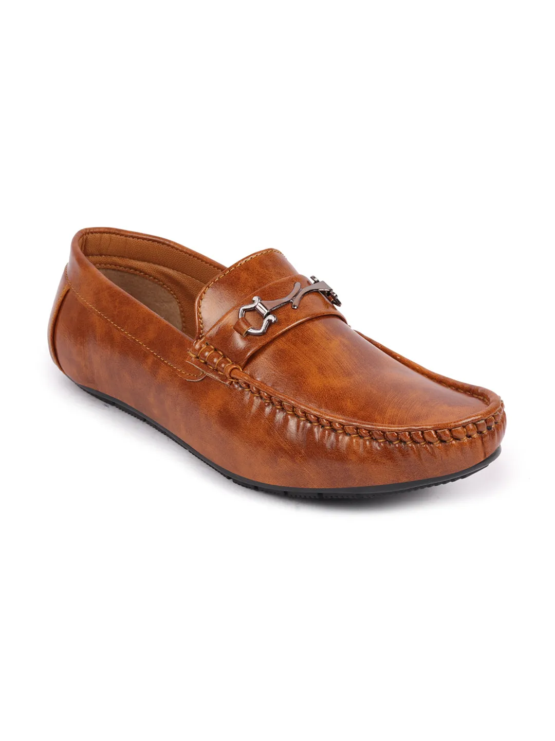 Basics Men Tan Horsebit Buckle Slip On Loafer Mocassin Shoes