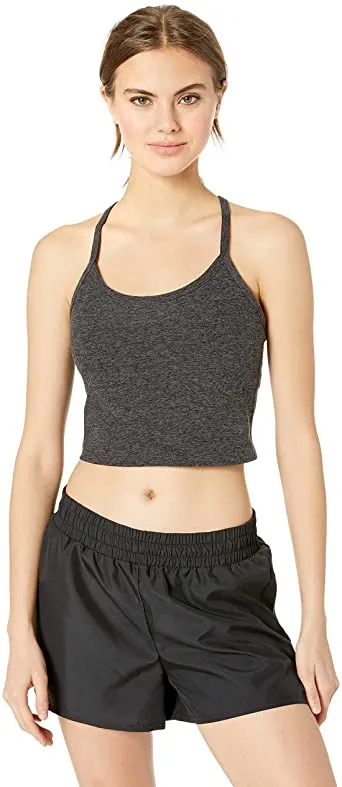 Beyond Yoga Slim Racerback Cropped Tank Charcoal