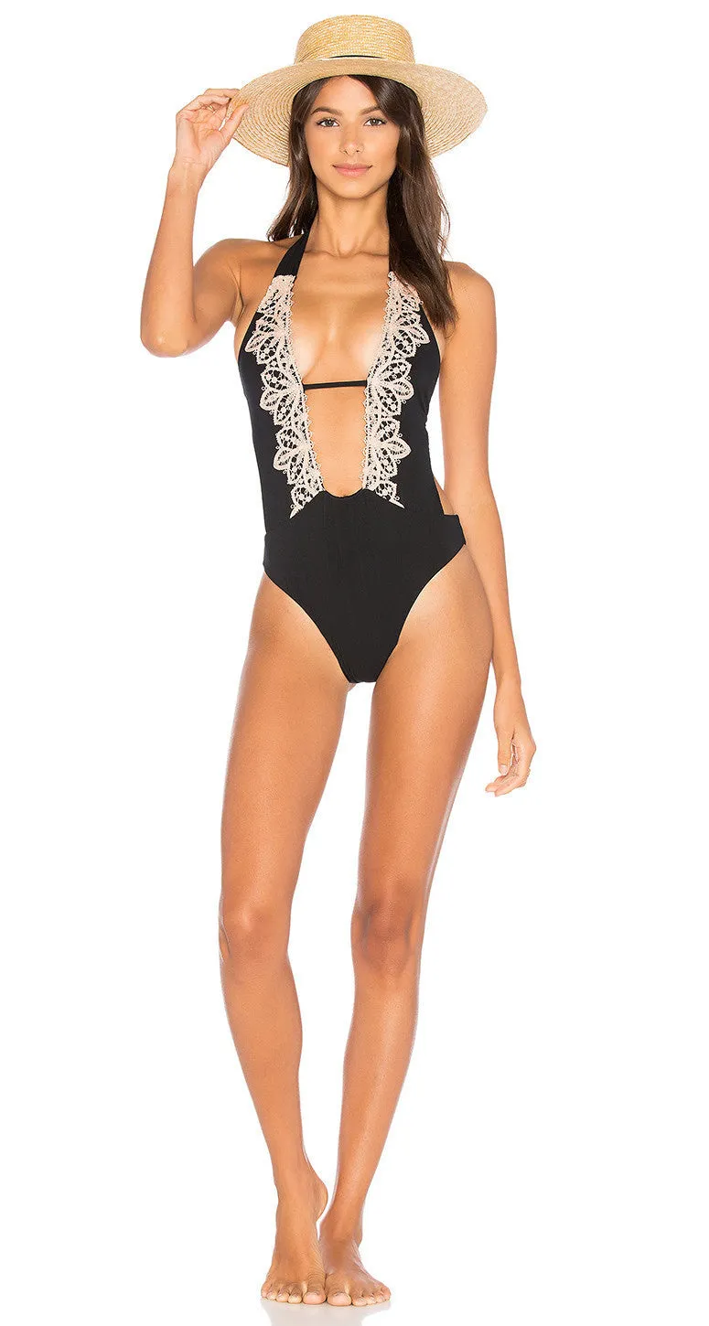 Blue Life Swim Lotus One Piece Black