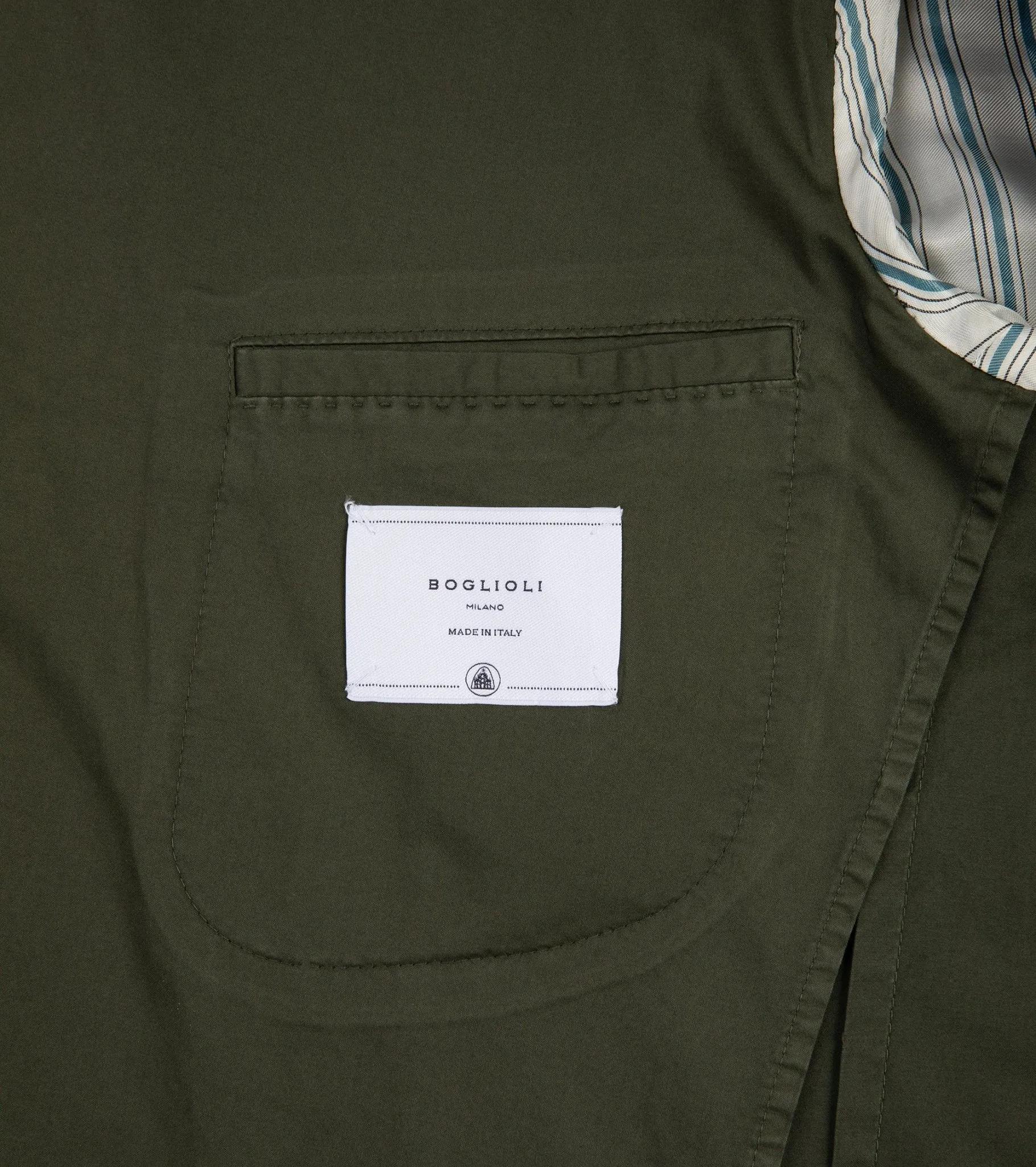 Boglioli Superlight Cotton K Suit Jacket: Olive