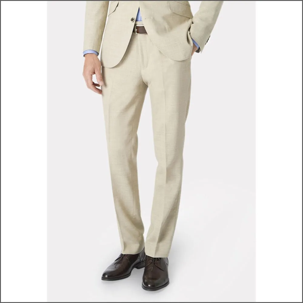 Brook Taverner Tailored Fit Natural Linen Mix Suit Trouser<><>