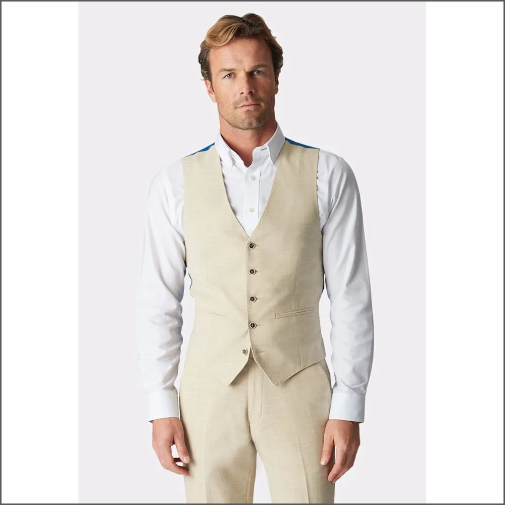 Brook Taverner Tailored Fit Natural Linen Mix Suit Trouser<><>