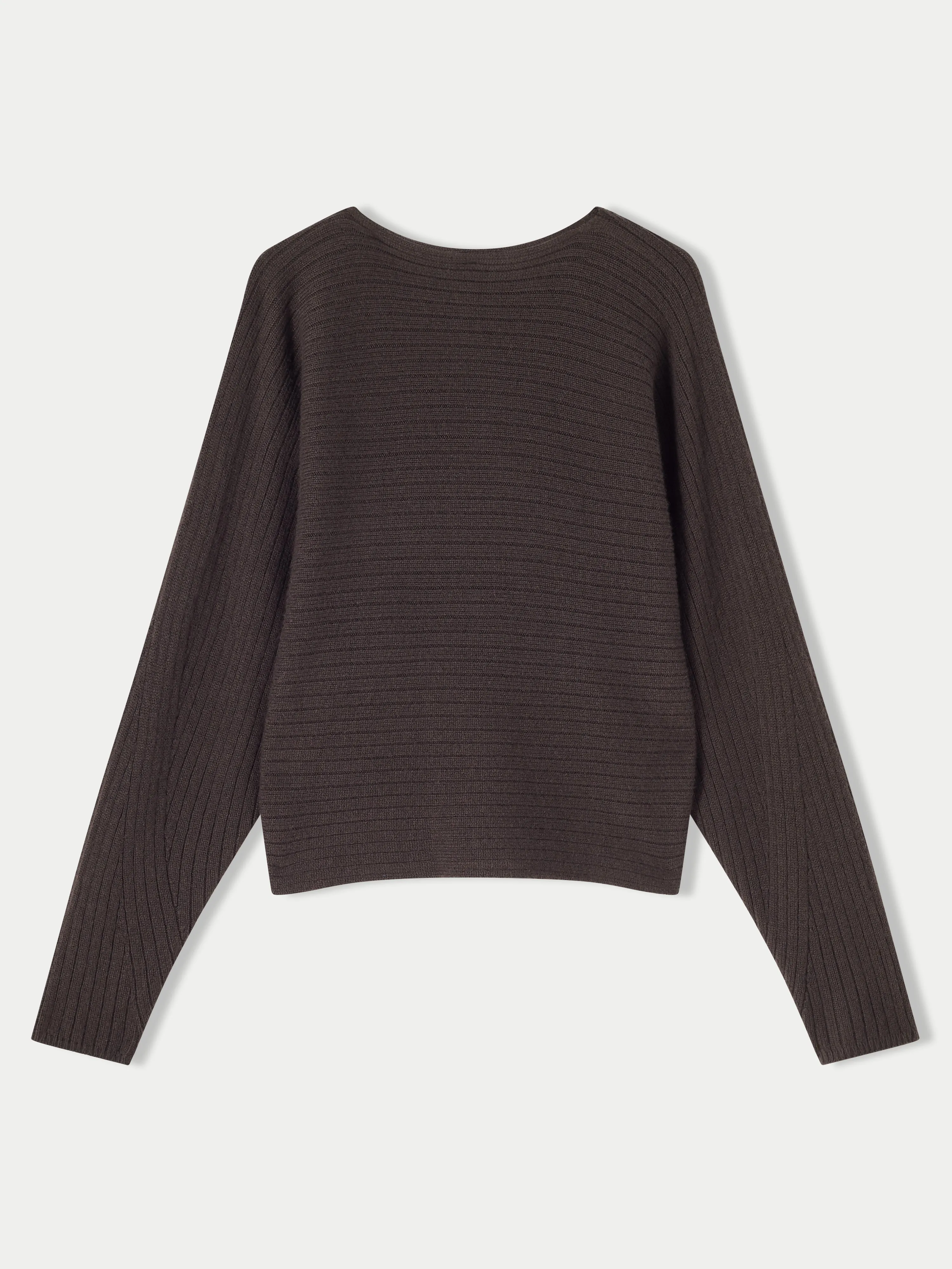 Cashmere Horizontal Rib Jumper | Brown