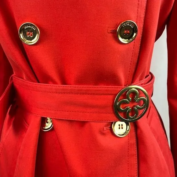 Coach Red DoubleBreasted Trench Coat