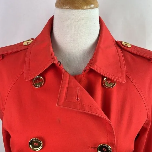 Coach Red DoubleBreasted Trench Coat