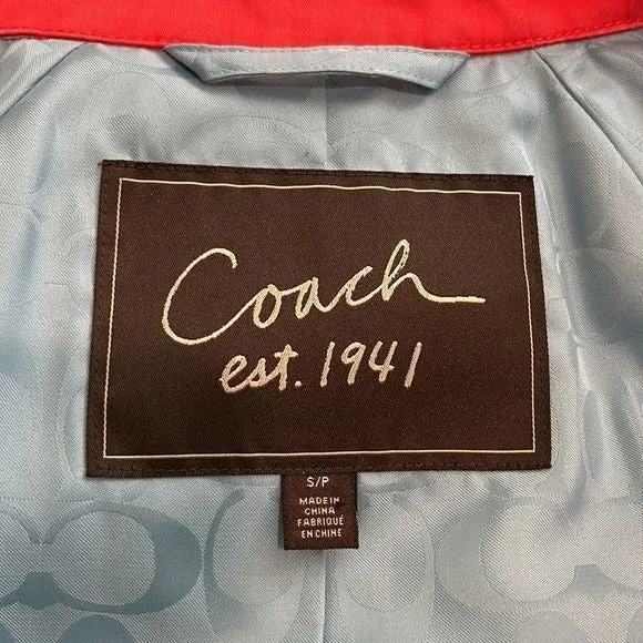 Coach Red DoubleBreasted Trench Coat