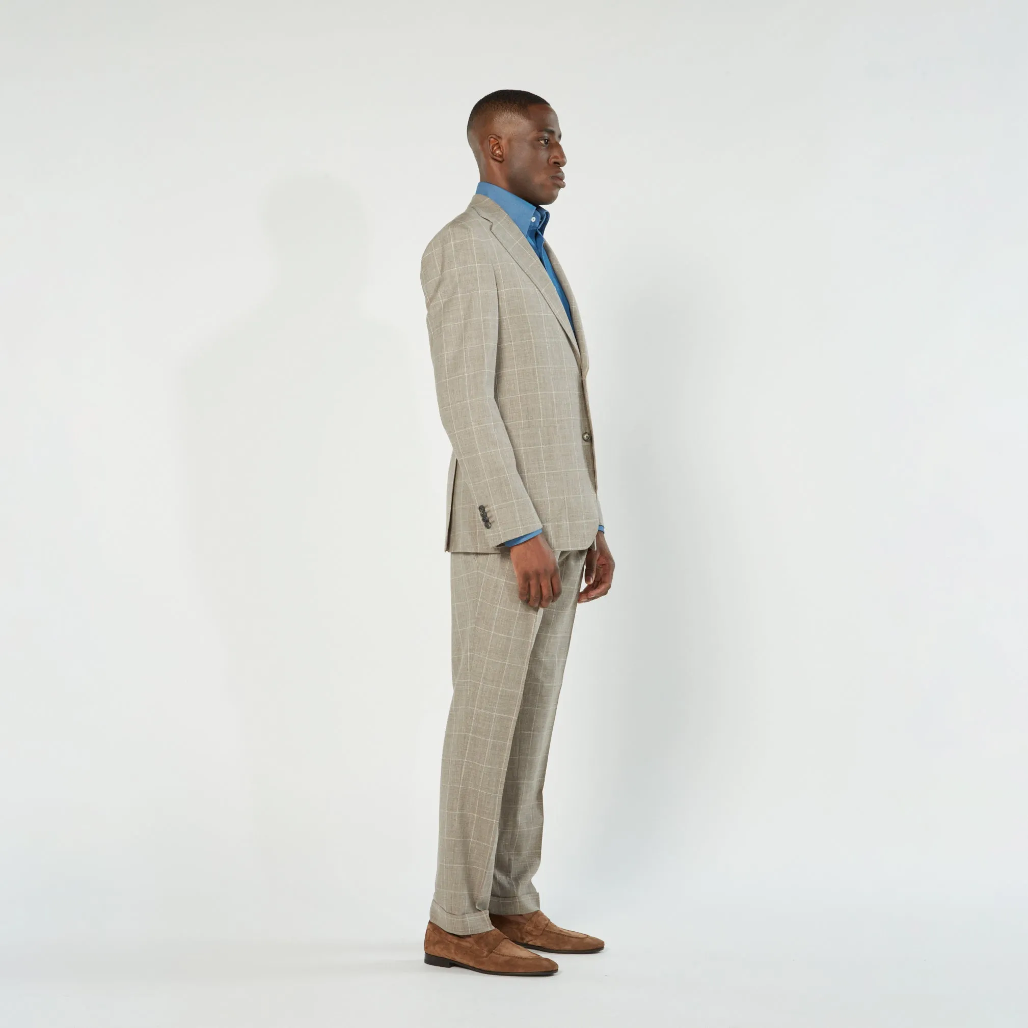 Corso Suit - Taupe Windowpane