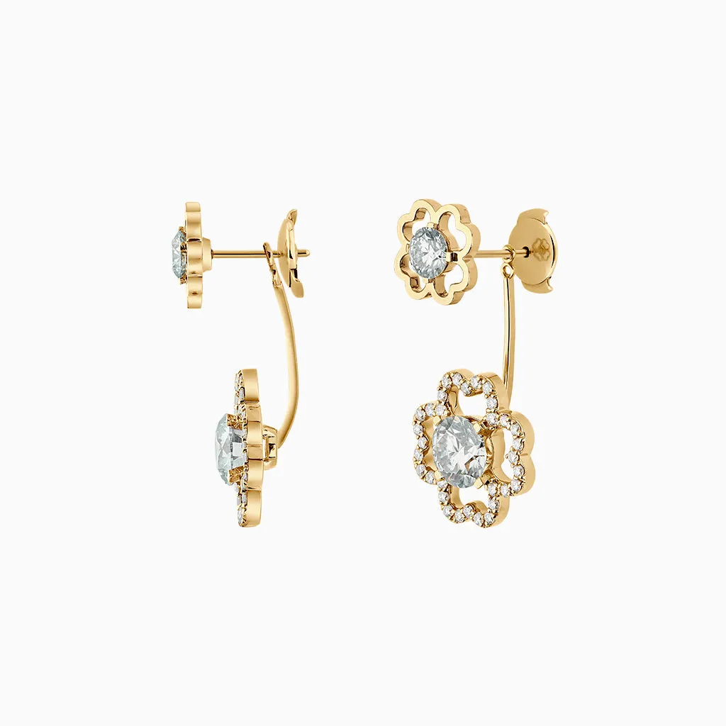 Diamond2 Two Flower Earring Jackets