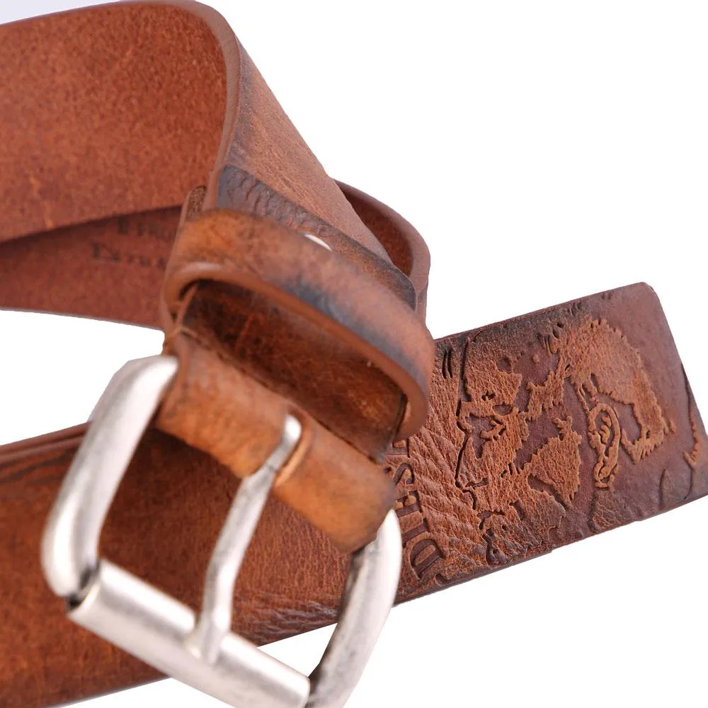 Diesel B-PROFILES - Leather Belt - cognac Brown