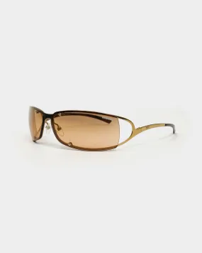 Diesel Micro Stray Gold Sunglasses 2000's