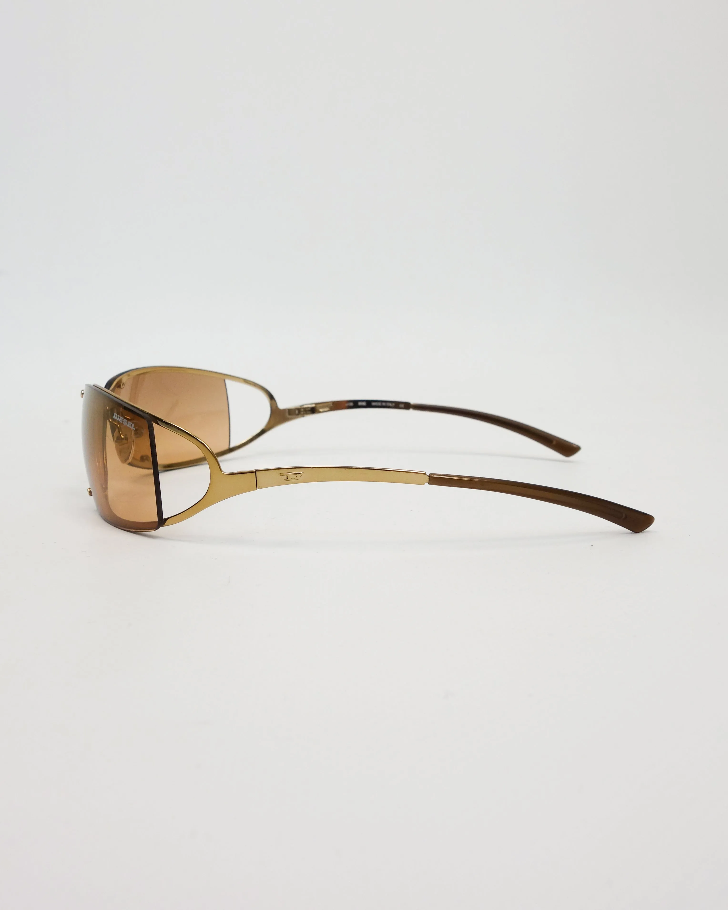 Diesel Micro Stray Gold Sunglasses 2000's