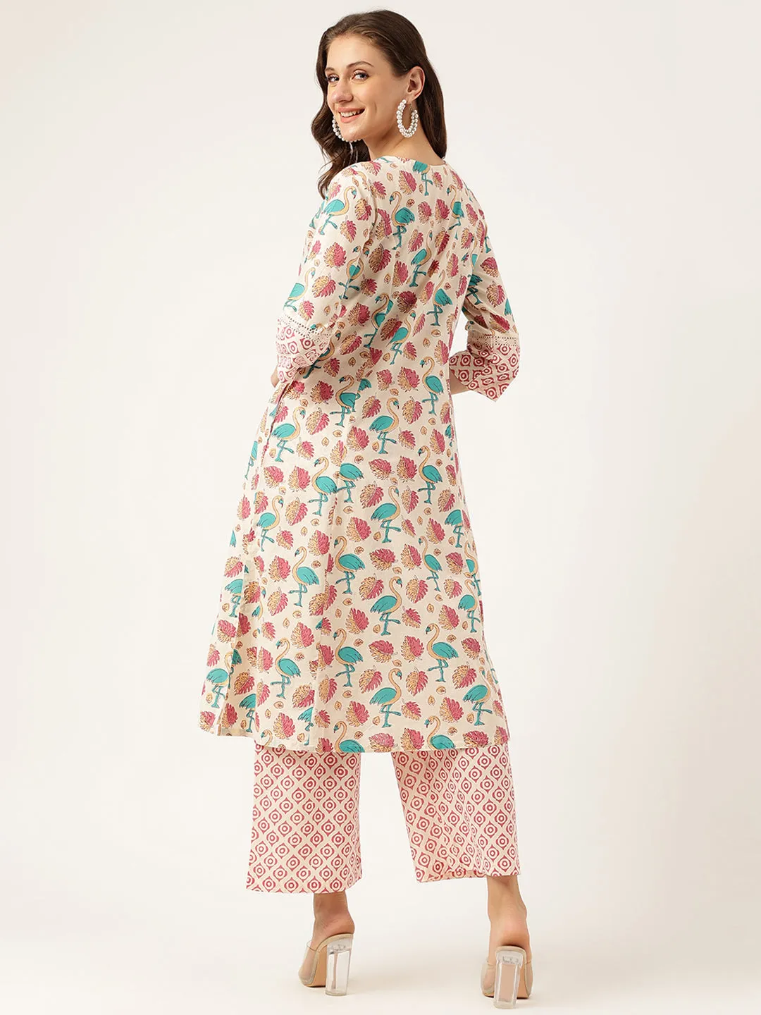 Divena Floral Cotton Kurta with Trouser set