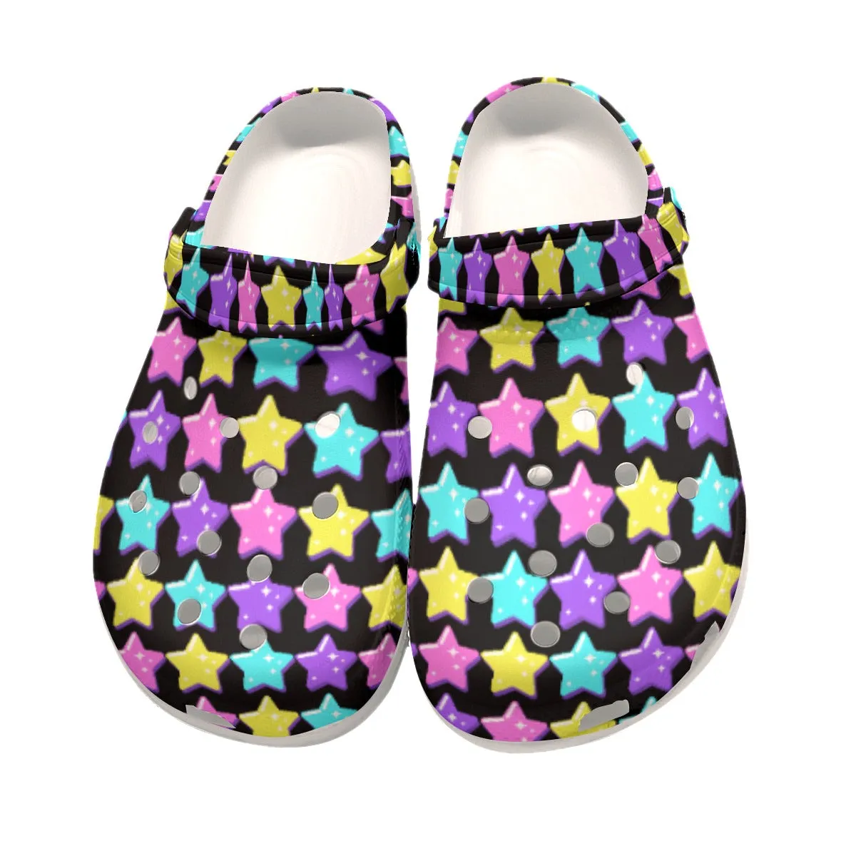 Electric Star Wave Black Classic Clogs Women's Shoes