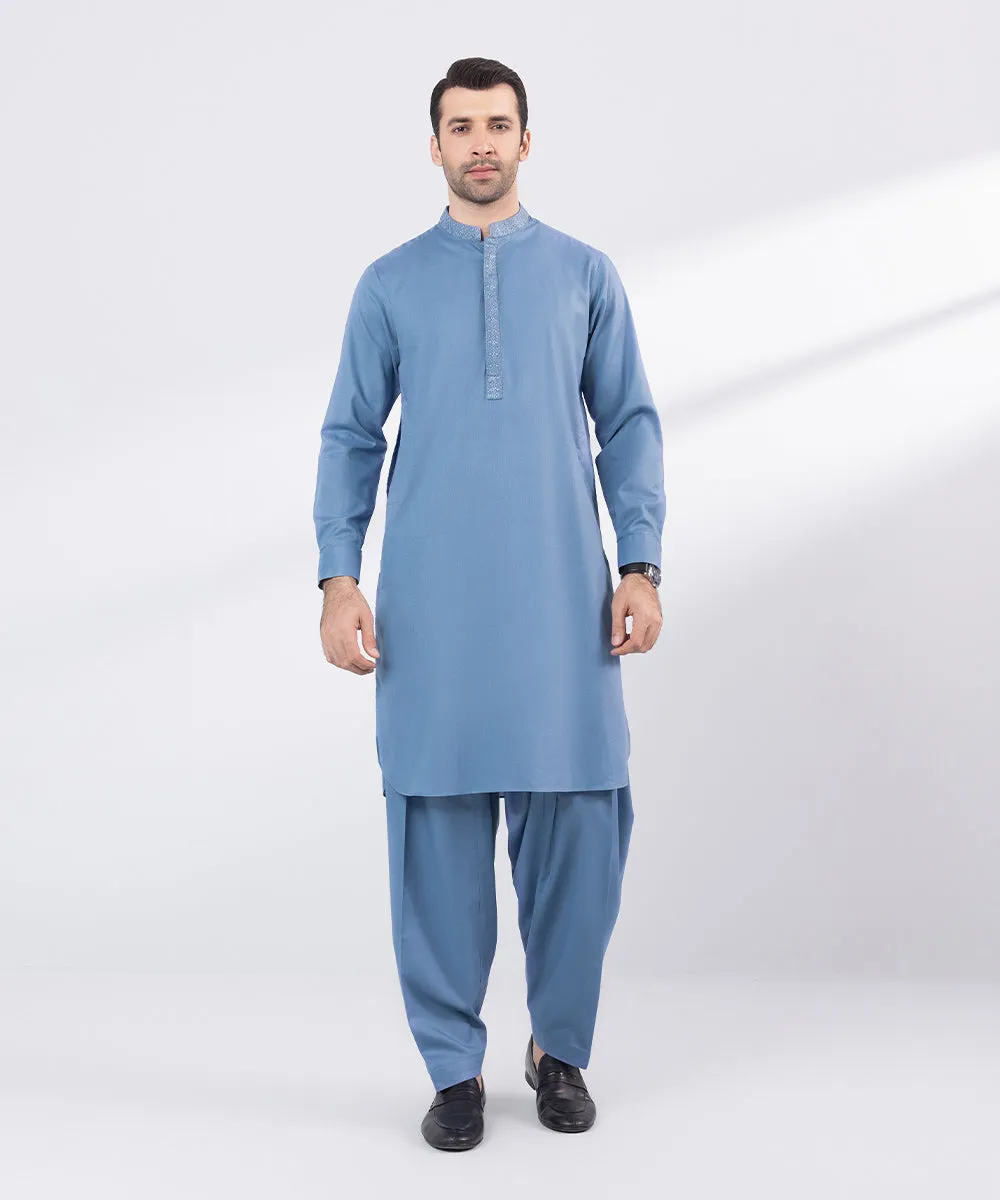 Embroidered Cotton Suit