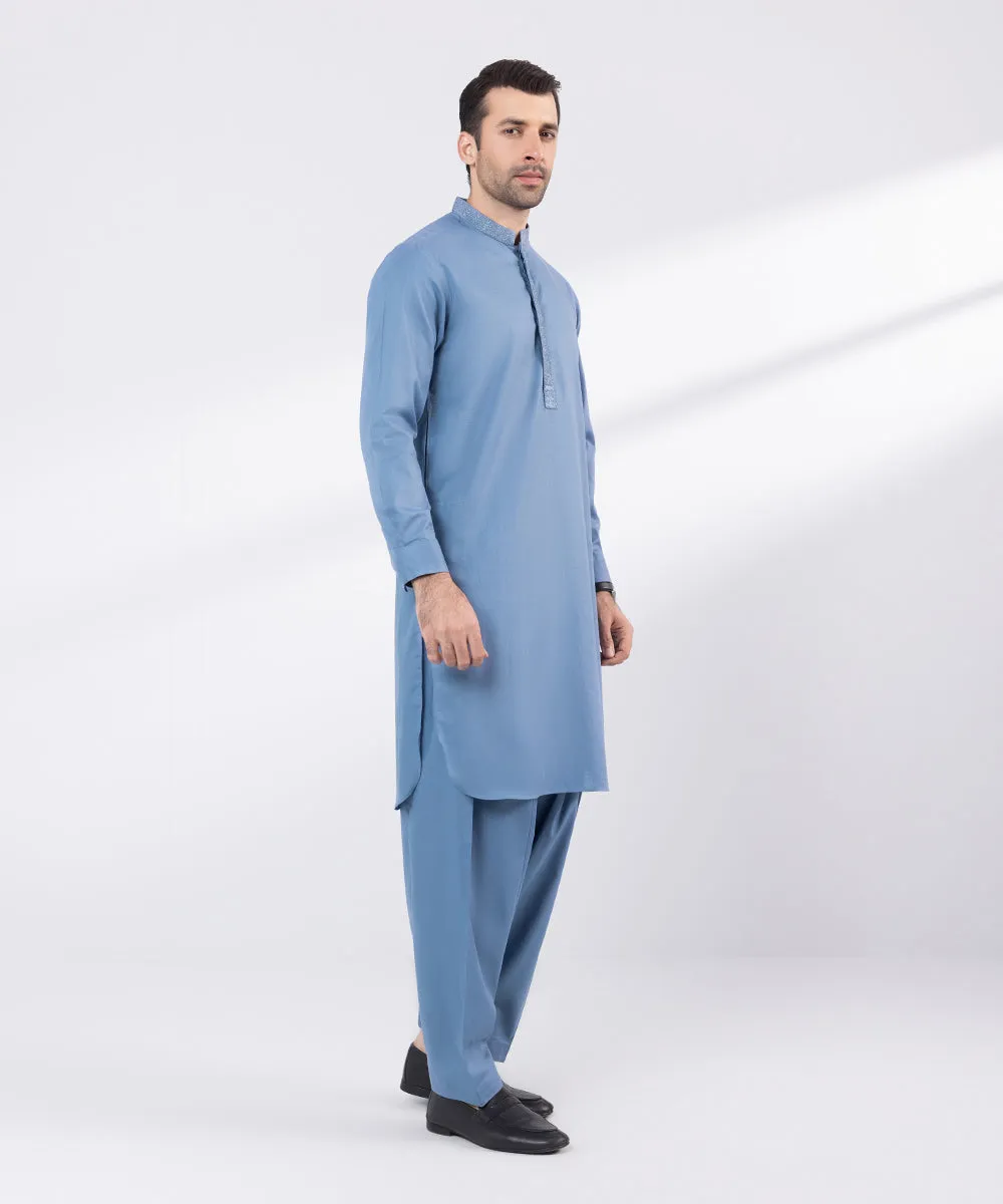 Embroidered Cotton Suit