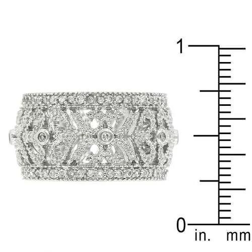 Filigree Crest Eternity Ring