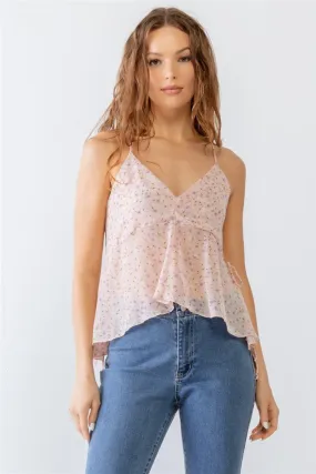 Floral Criss-Cross Flare Cami