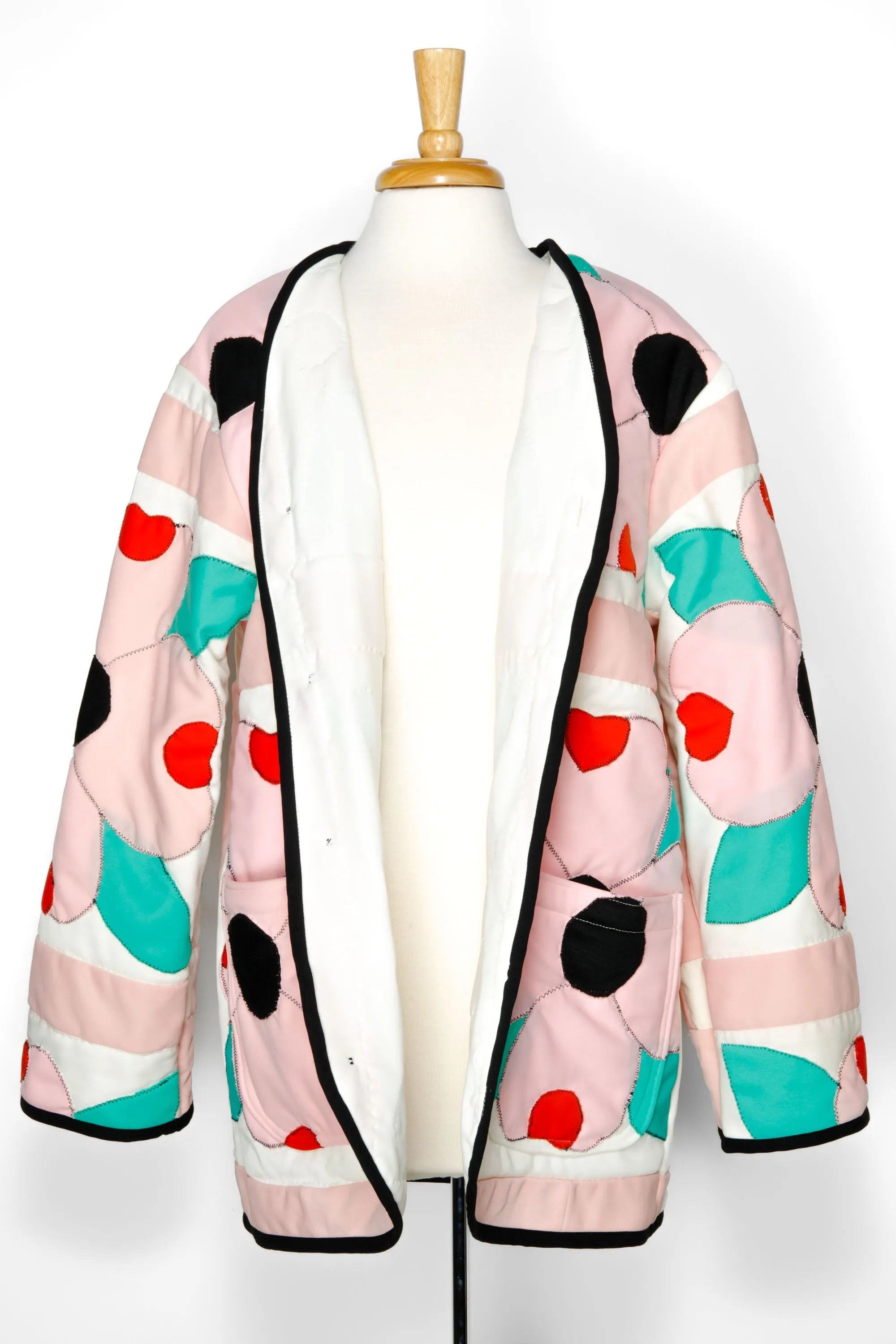 Floral Poly Cardigan Chore Coat (Unisex Medium)