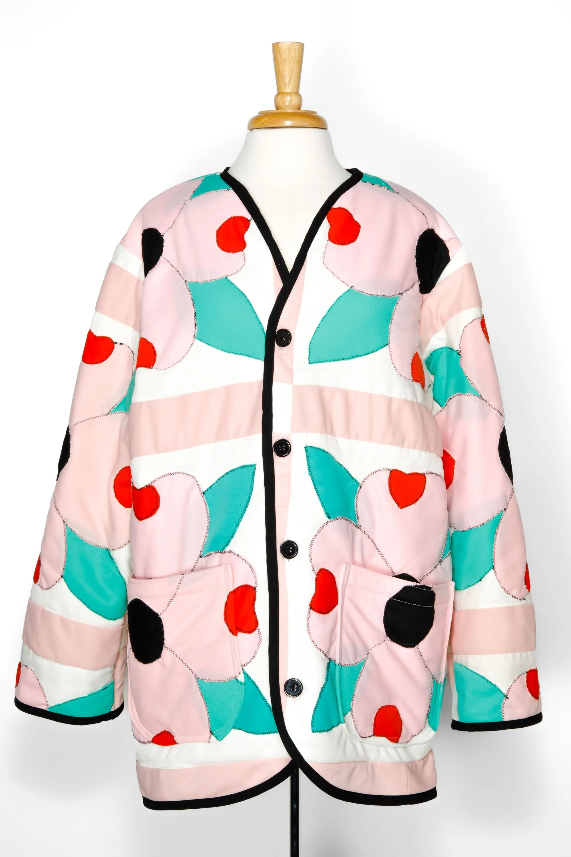 Floral Poly Cardigan Chore Coat (Unisex Medium)