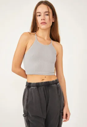 Free People - Cropped Run Tank Nickel Grey