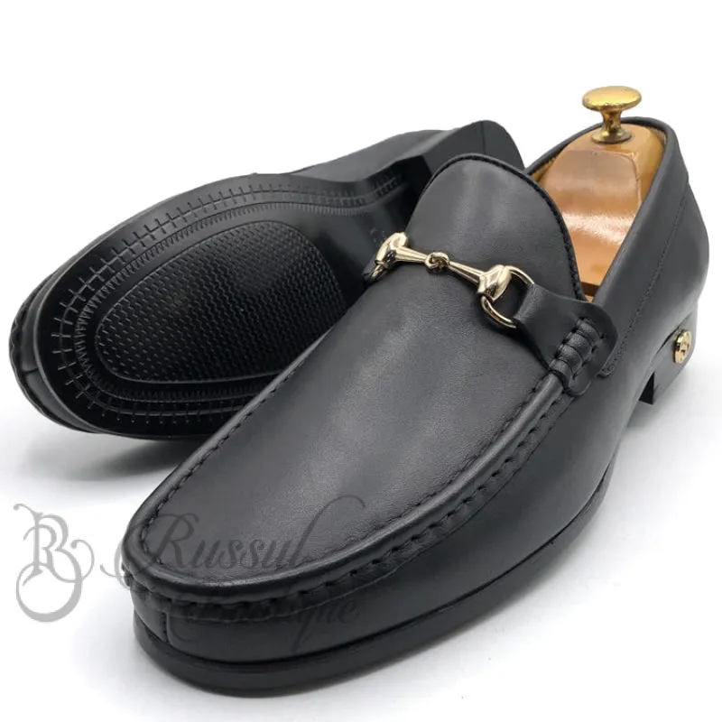 GC classy leather horsebit loafers | Black