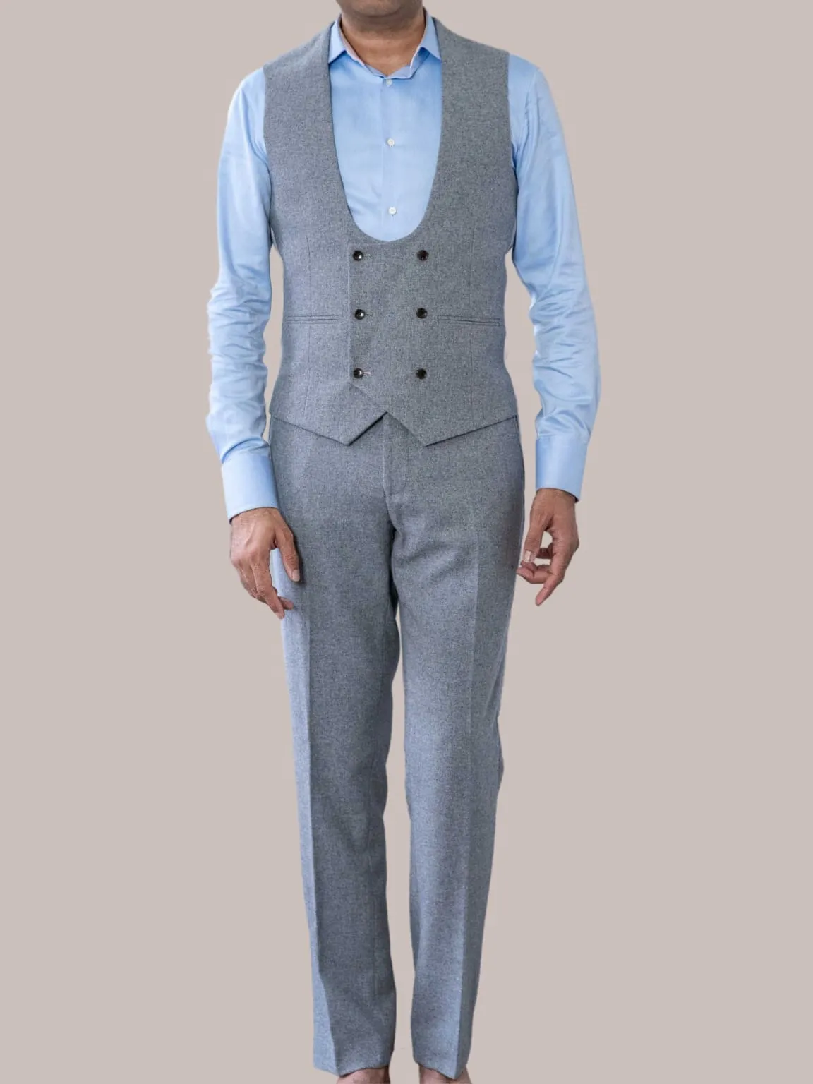 Harry Brown Ralph Grey Flannel 3 Piece Suit