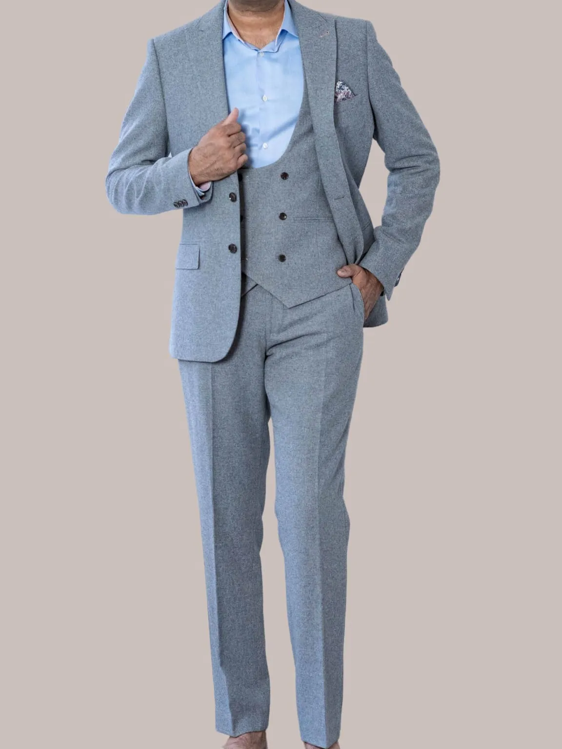 Harry Brown Ralph Grey Flannel 3 Piece Suit