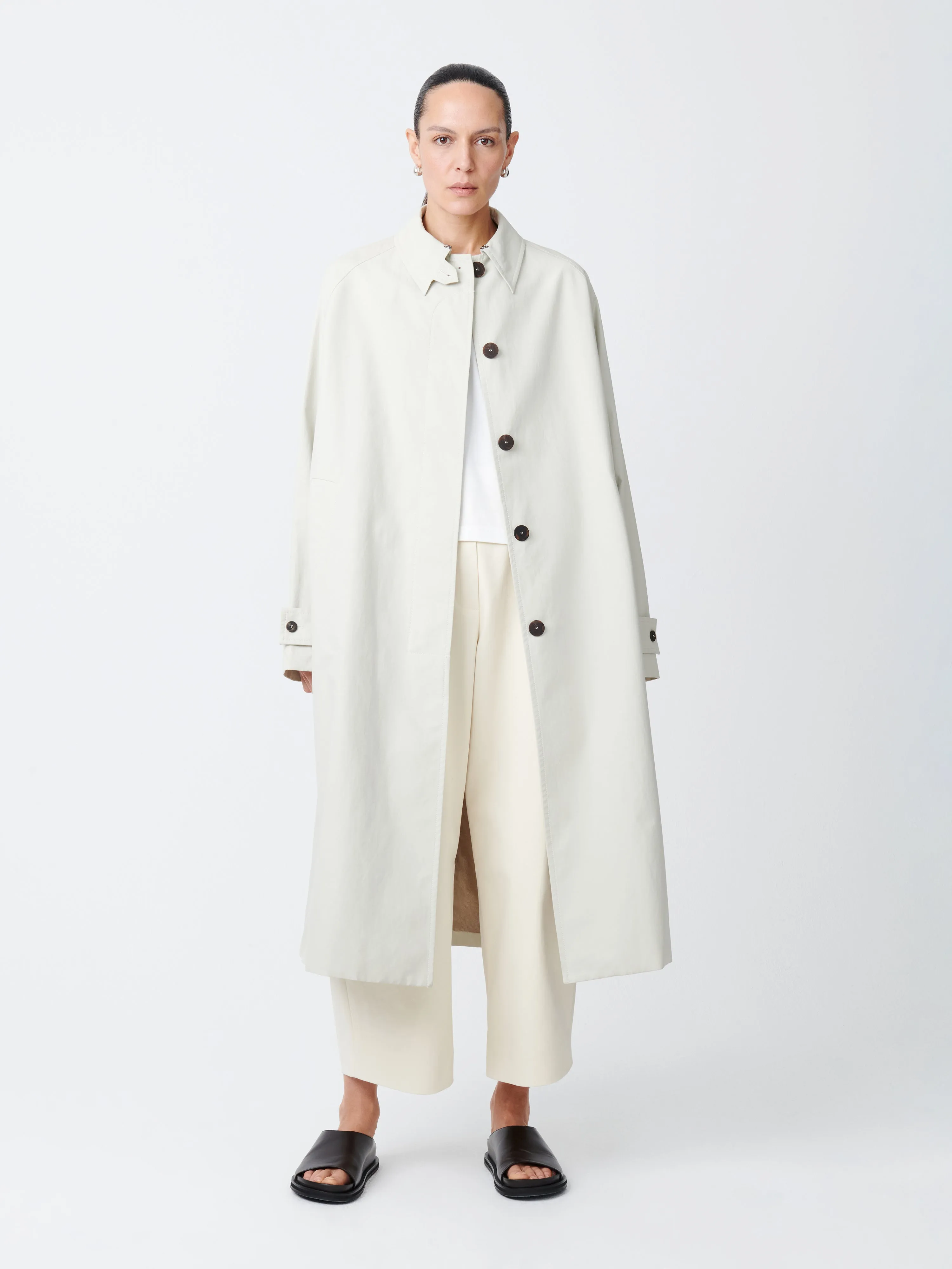 Holin Coated Cotton Coat in Dove