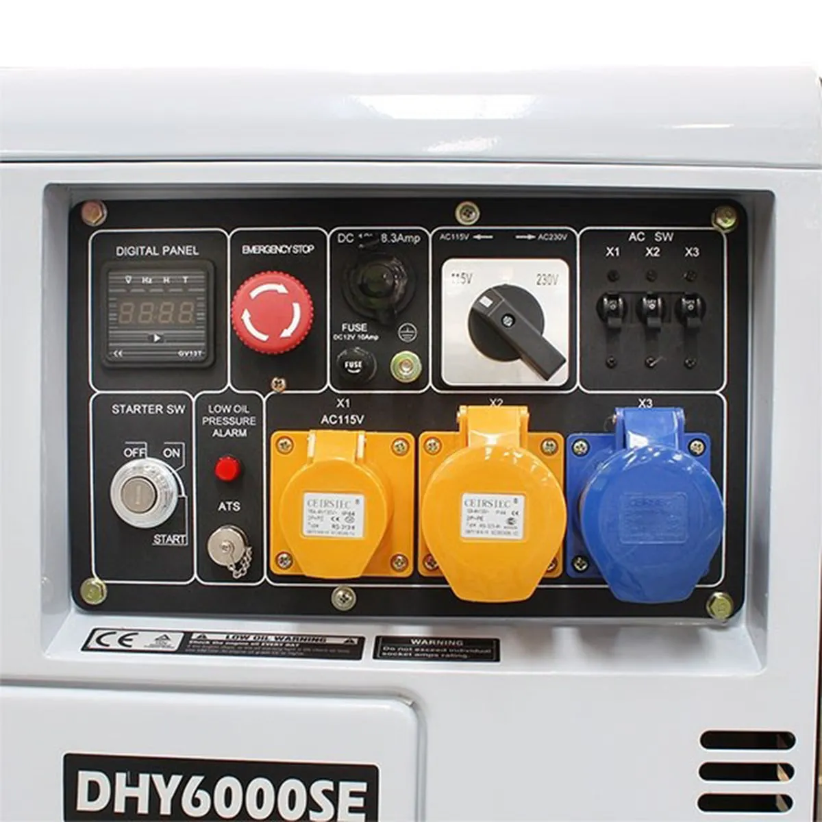 Hyundai DHY6000SE Silenced Diesel Generator Silenced 230V