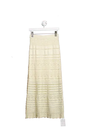 Jonathan SImkhai Beige Crochet Maxi Skirt UK S