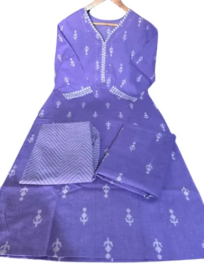 Light Lavender Cotton Ethnic Summer Special Salwar Suit Set