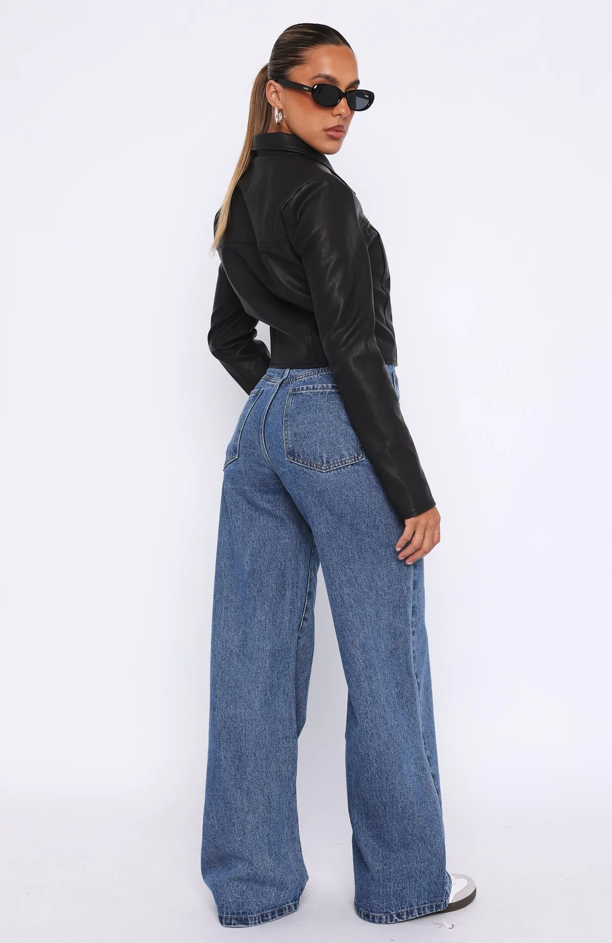 Lola High Rise Wide Leg Jeans True Blue