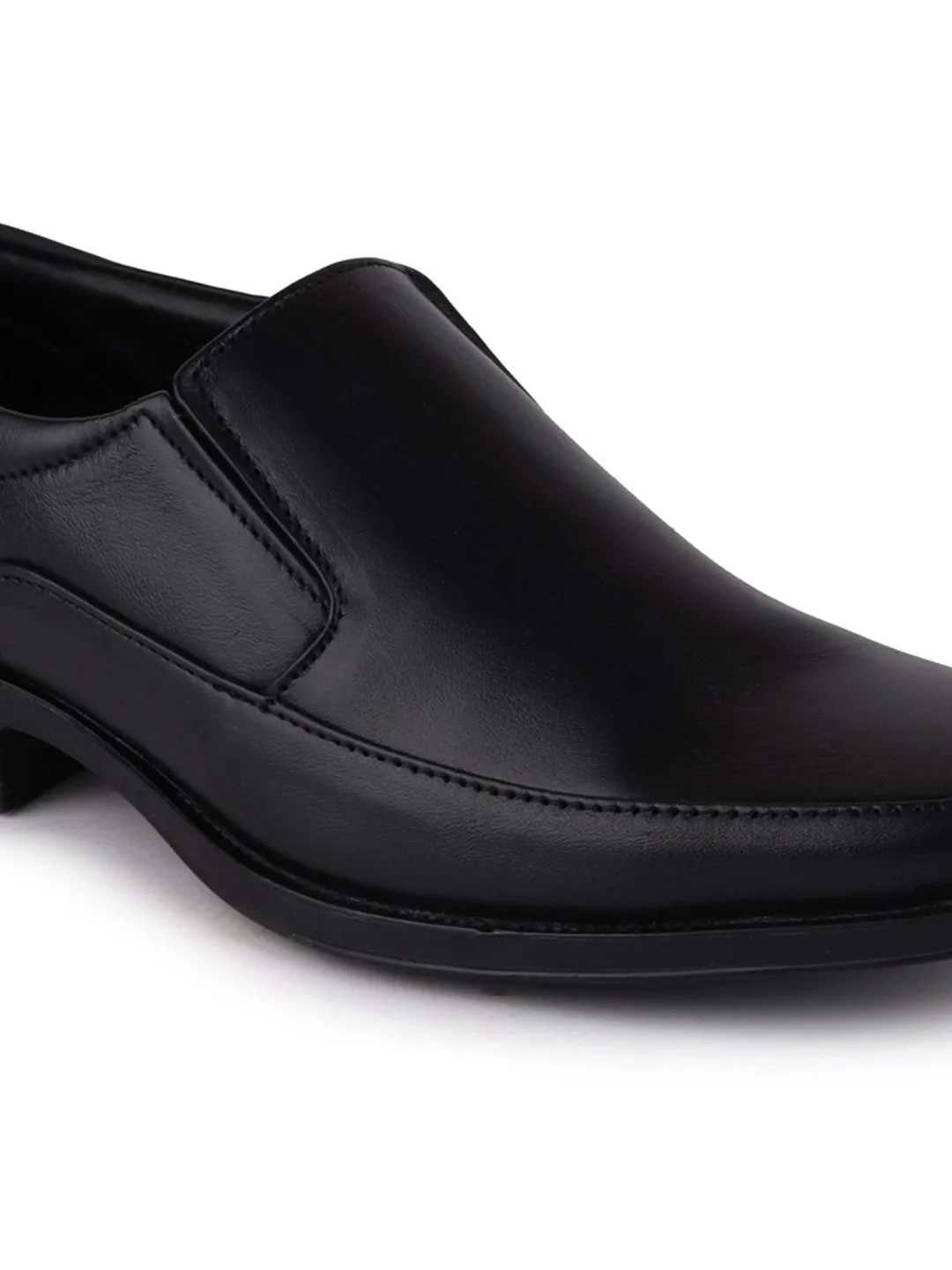 Men Black Formal Leather Slip-On Shoes