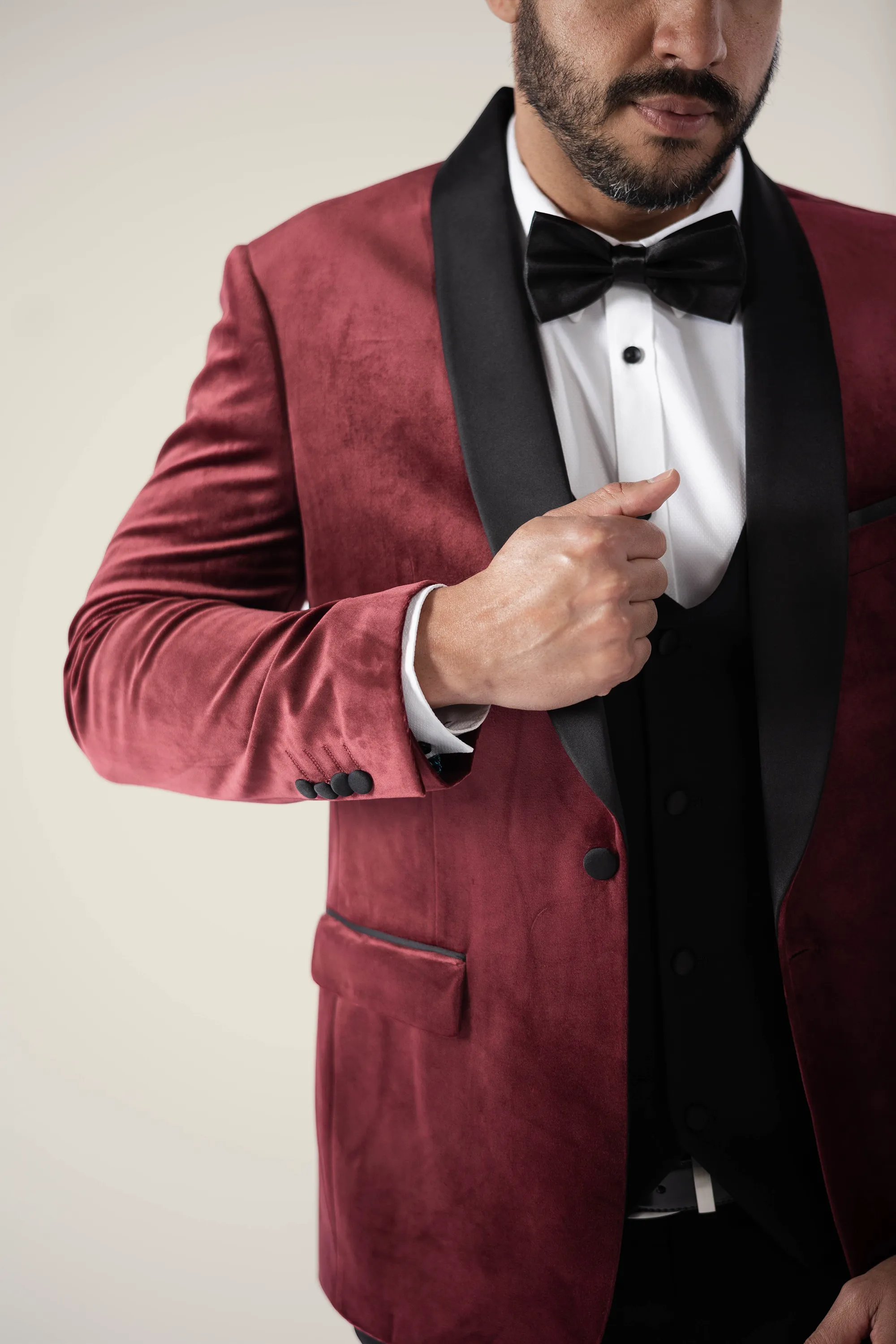 Mens Burgundy Velvet Tuxedo