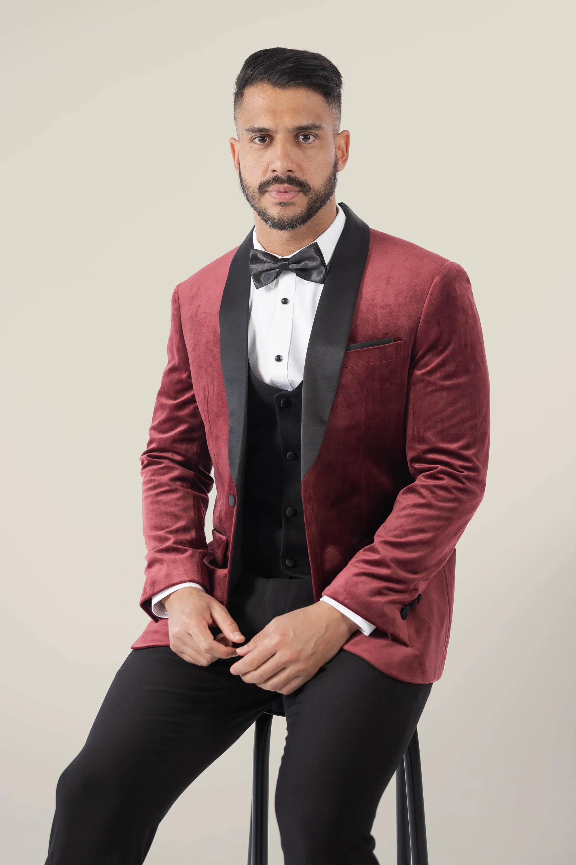 Mens Burgundy Velvet Tuxedo