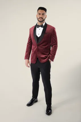 Mens Burgundy Velvet Tuxedo