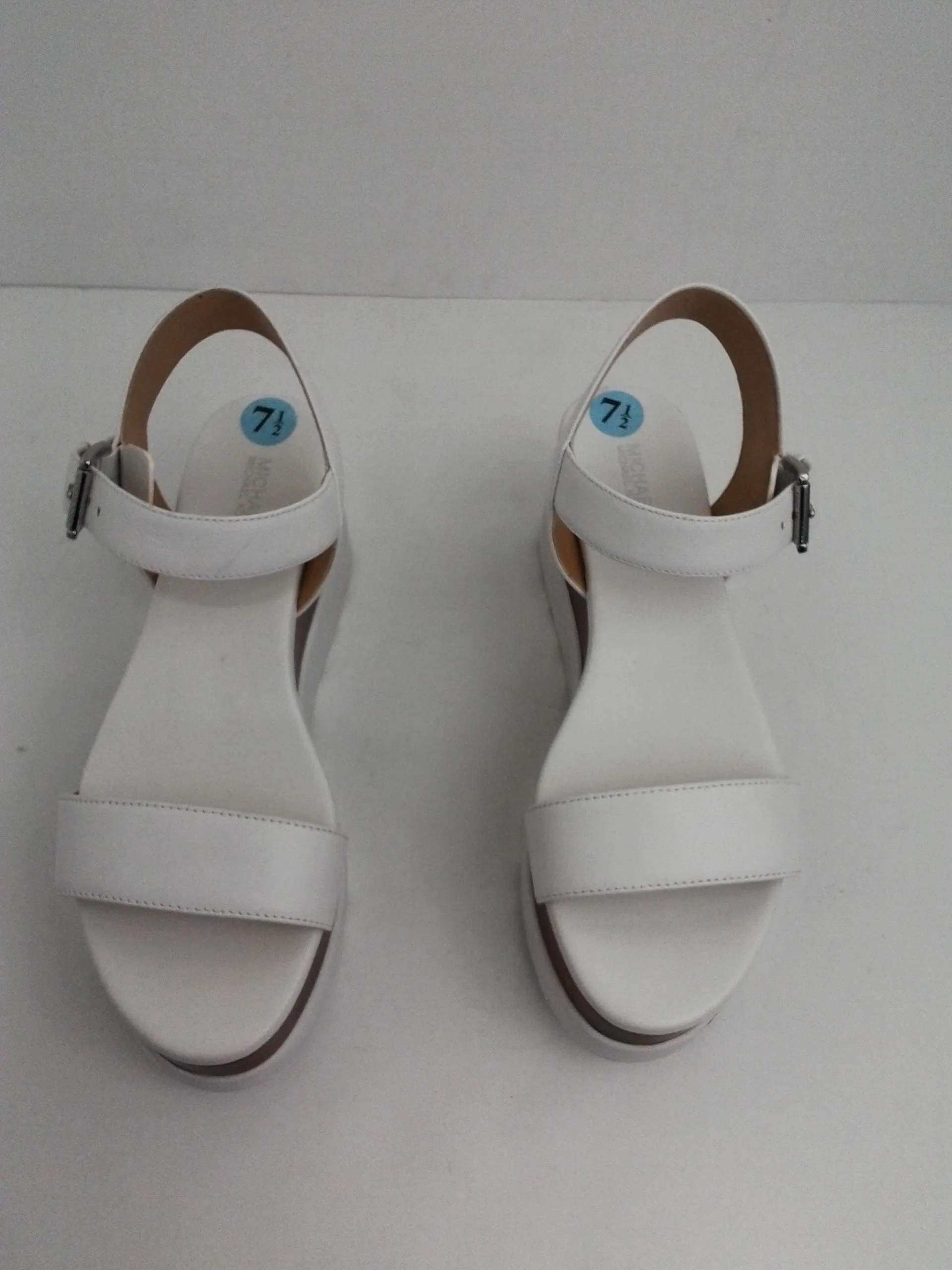 Michael Kors Women's White Leather Platform Sandal Size 7.5