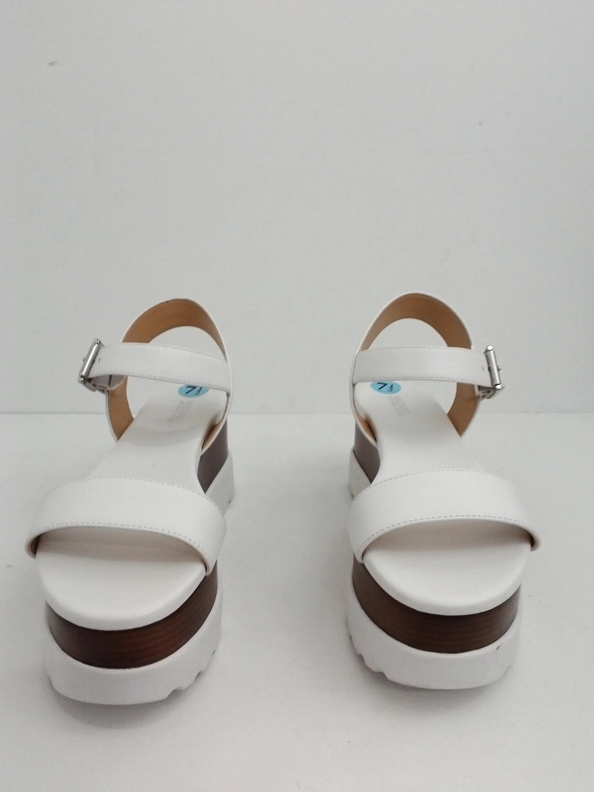 Michael Kors Women's White Leather Platform Sandal Size 7.5