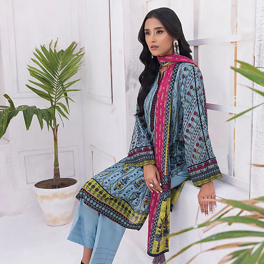 Mirha Printed Lawn Unstitched 3Pcs Suit - MP-0023