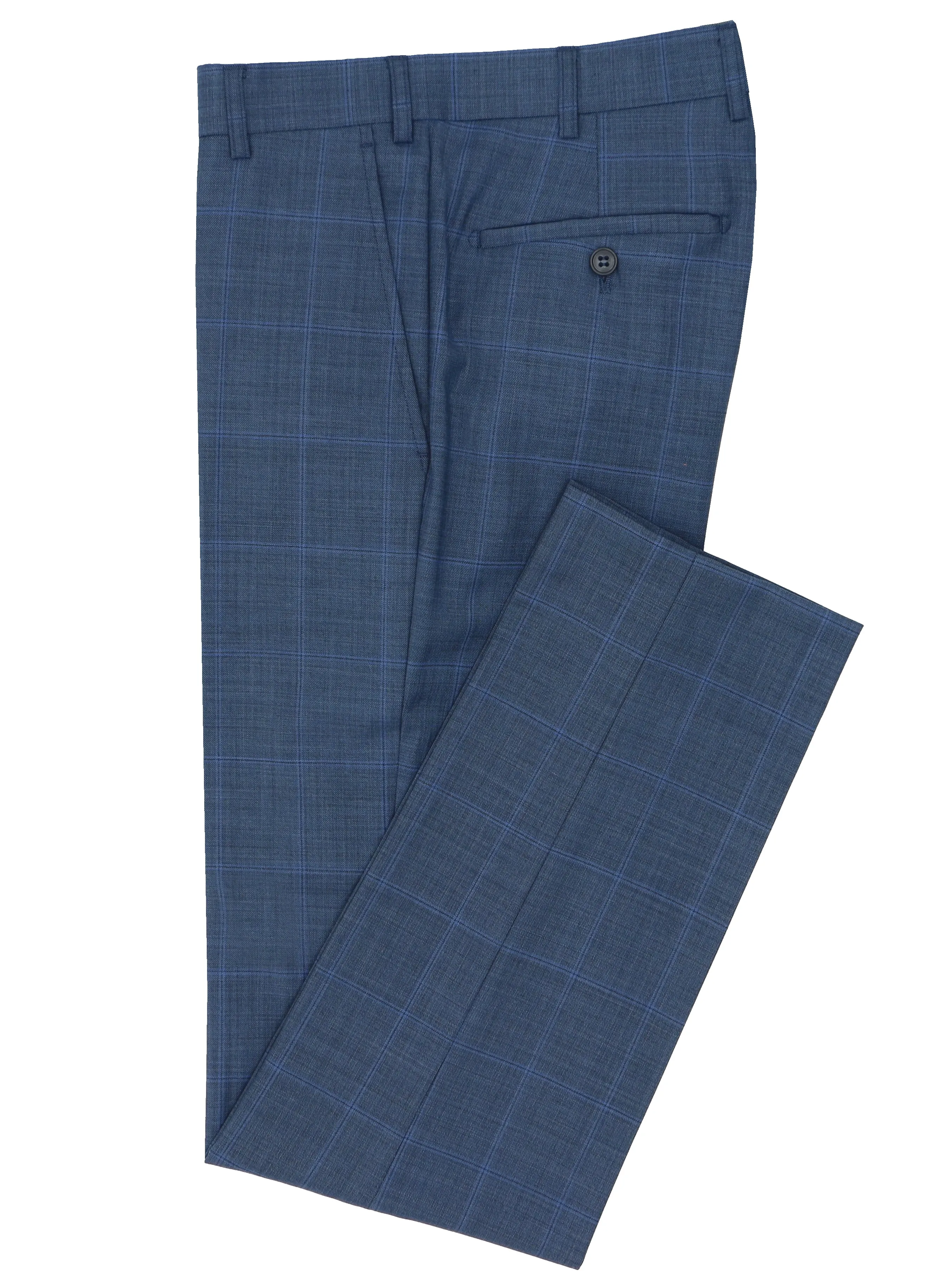 Napoli Edward Blue Checked Suit