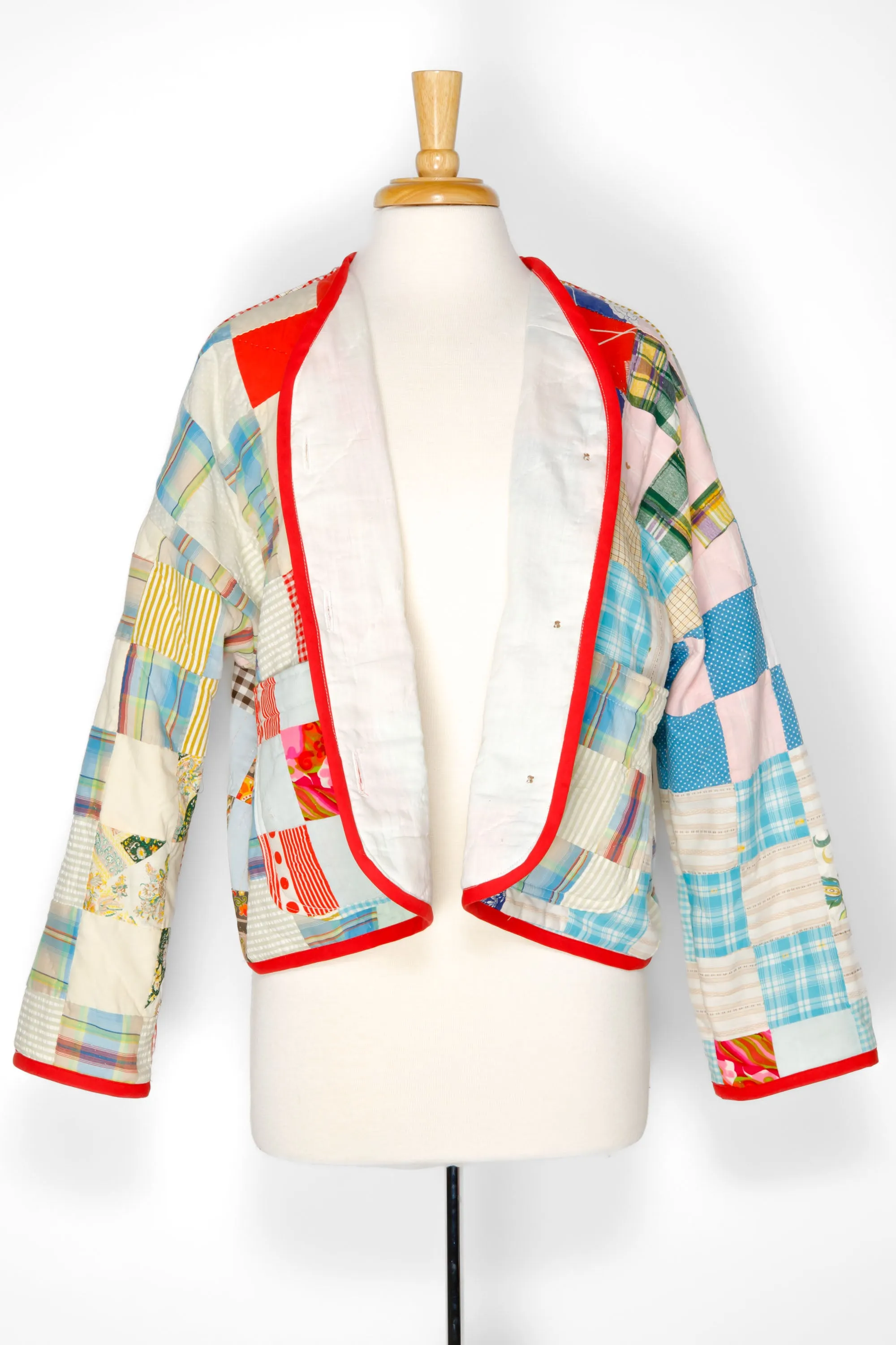 Patchwork Cropped Cardigan Coat (Large)