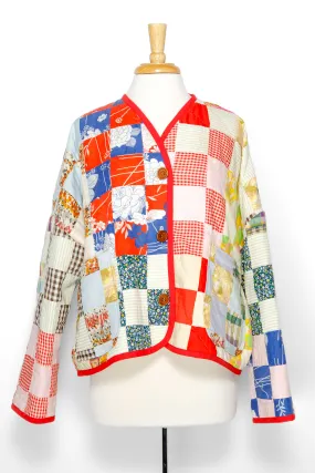 Patchwork Cropped Cardigan Coat (XX-Large)