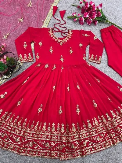 Pink Sequins Georgette Punjabi Patiala Suit Set